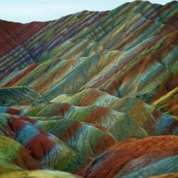 Natural Rock colorful rock formations at the Zhangye Danxia Landform