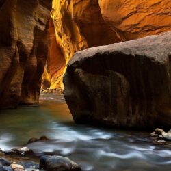 Zion National Park river stream rocks wallpapers