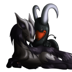 Mightyena and Houndoom by jaclynonacloud