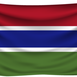 Gambia Wrinkled Flag