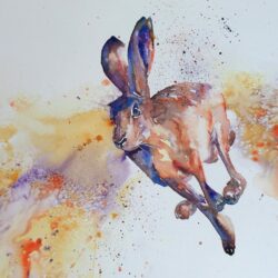 Desktop Wallpapers Hares Run Pictorial art animal Painting Art