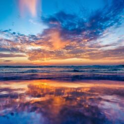 Ocean Sky Sunset Beach, HD Nature, 4k Wallpapers, Image