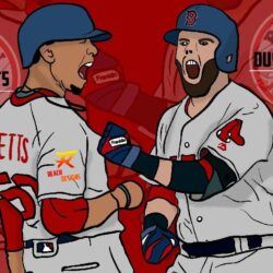 Dustin Pedroia and Mookie Betts Illustration // By Reach