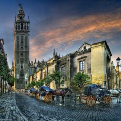 Download wallpapers Cathedral and the Giralda in Seville, Catedral
