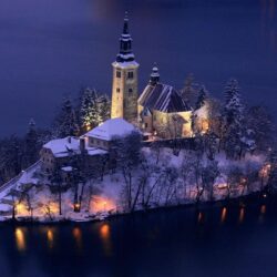 island, Church, Slovenia Wallpapers HD / Desktop and Mobile