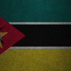 Download wallpapers Flag of Mozambique, 4K, leather texture, Africa