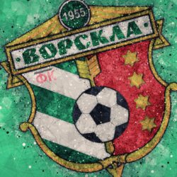 Download wallpapers FC Vorskla Poltava, 4k, logo, geometric art