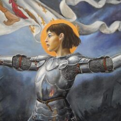 Wallpapers girl, sword, armor, banner, Joan of arc image for desktop