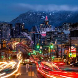 Night City of Vancouver Canada HD wallpapers
