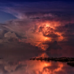 Download wallpaper: Lightning and thunderstorm in the sky