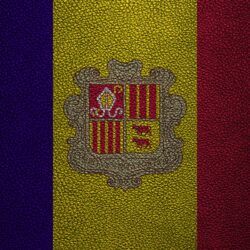 Download wallpapers Flag of Andorra, 4K, leather texture, Andorran