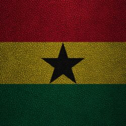 Download wallpapers Flag of Ghana, leather texture, 4k, Ghanaian
