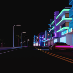 Wallpapers : street, night, car, render, urban, building, road, CGI