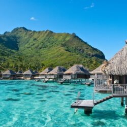 ocean bungalow hotel exotic moorea french polynesia HD wallpapers