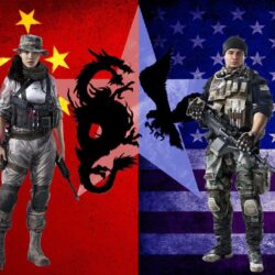 Guns dragons China flags USA gas masks Battlefield 4 wallpapers