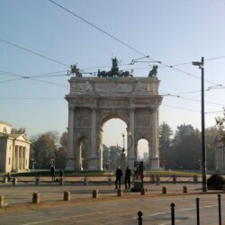 City view Arch of peace in Milan
