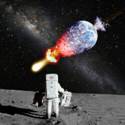 Astronaut NASA Moon Landing Moon Explosion Galaxy Milky Way Stars