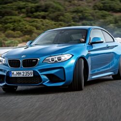 BMW M2 F87 Blue Drift Side View Race Track HD Backgrounds Wallpapers