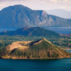 Green water blue landscapes nature volcanoes grass hills islands