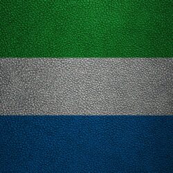 Download wallpapers Flag of Sierra Leone, Africa, 4k, leather