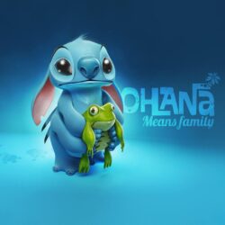 Stitch with frog Wallpapers