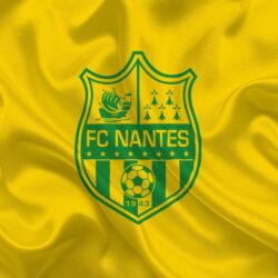 Download wallpapers FC Nantes, Football club, Nantes emblem, logo
