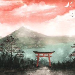 Torii, Gate, Painting, Art, Plant resized by Ze Robot