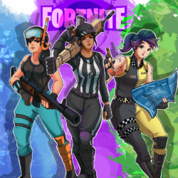 Fortnite commission I finished a couple weeks ago for a Christmas