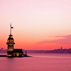 Pink sunset in Istanbul wallpapers and image