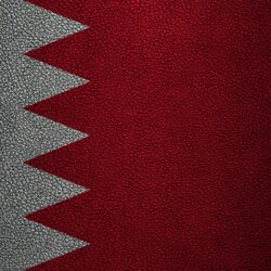 Download wallpapers Flag of Bahrain, 4K, leather texture, Bahrain