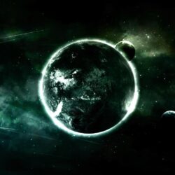 green outer space planets tone Wallpapers
