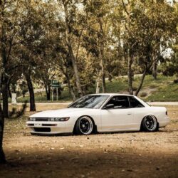 Forest cars tuning white cars tuned Nissan Silvia S13 stance jdm