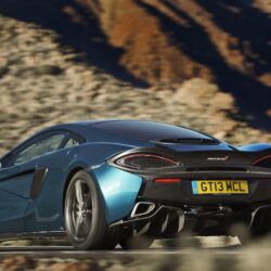 Download Mclaren 570gt, Back View, Black And Blue, Cars