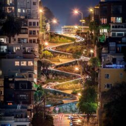 Beautiful night view of Lombard Street San Francisco [