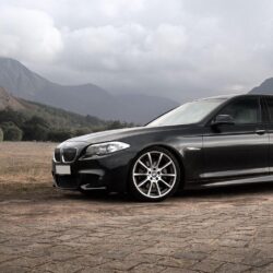 Download wallpapers bmw, 5, black, side view, f10 standard
