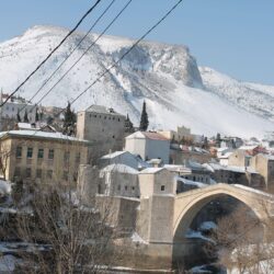 Mostar, Old Bridge, Winter, Snow, Ottoman Empire, Ottoman, Mosque