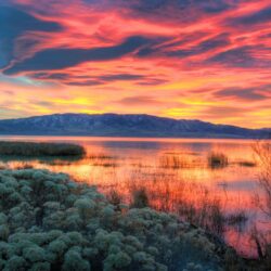 Fiery Sunset Over Utah Lake ❤ 4K HD Desktop Wallpapers for 4K Ultra