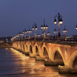 Night bridge in Bordeaux, France wallpapers and image