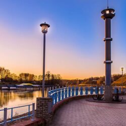 Belarus Monuments Grodno Coast Rivers Street lights Cities