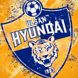 Download wallpapers Ulsan Hyundai FC, 4k, paint art, logo, creative