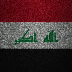 Download wallpapers Flag of Iraq, 4k, leather texture, Iraqi flag