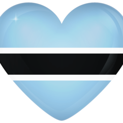 Botswana Large Heart Flag