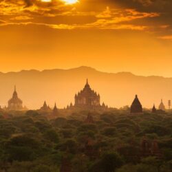 myanmar burma the lost town old architecture sunset forest temple