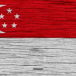 Download wallpapers Flag of Singapore, 4k, Asia, wooden texture