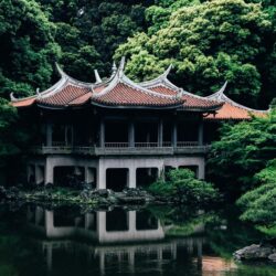 Wallpapers Nature, Lake, Trees, Japan, Tokyo, Temple, Architecture