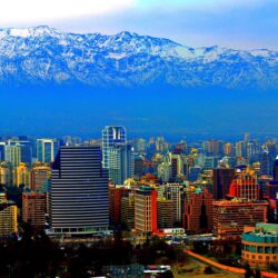 Panorama of the city of Santiago, Chile Desktop wallpapers