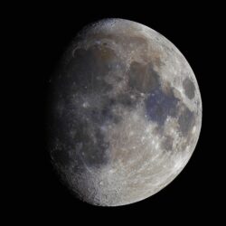 High resolution waxing gibbous moon in colour from the other night