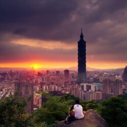 Daily Wallpaper: Warm Sunset in Taipei