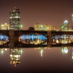Boston Reflection in the Charles River, Massachusetts widescreen