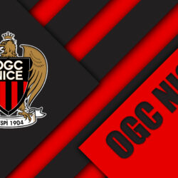 Download wallpapers OGC Nice, 4k, material design, Nice logo, French